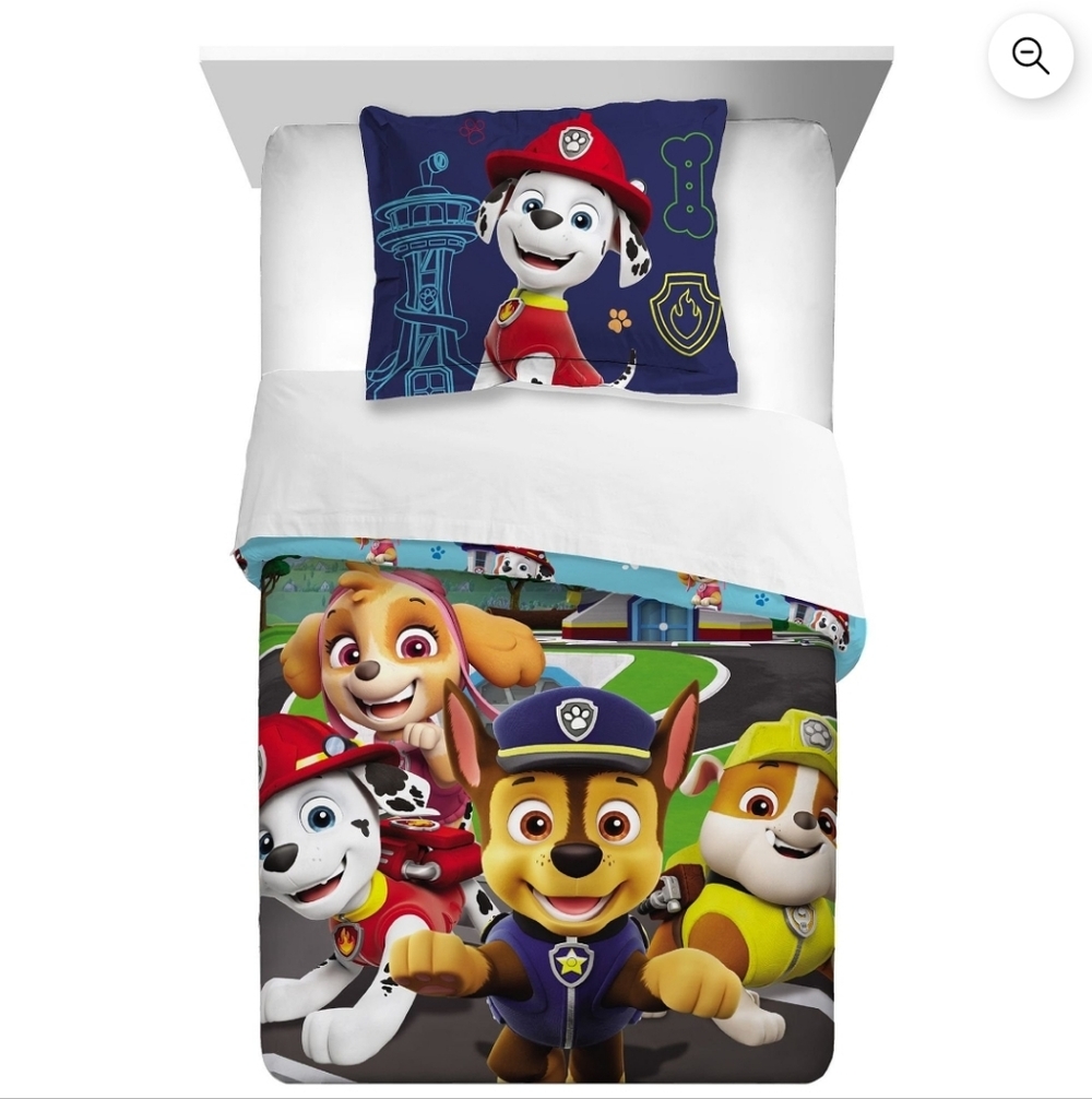 Paw Patrol Kids 2-Piece Twin/Full Comforter Set, Reversible, Microfiber